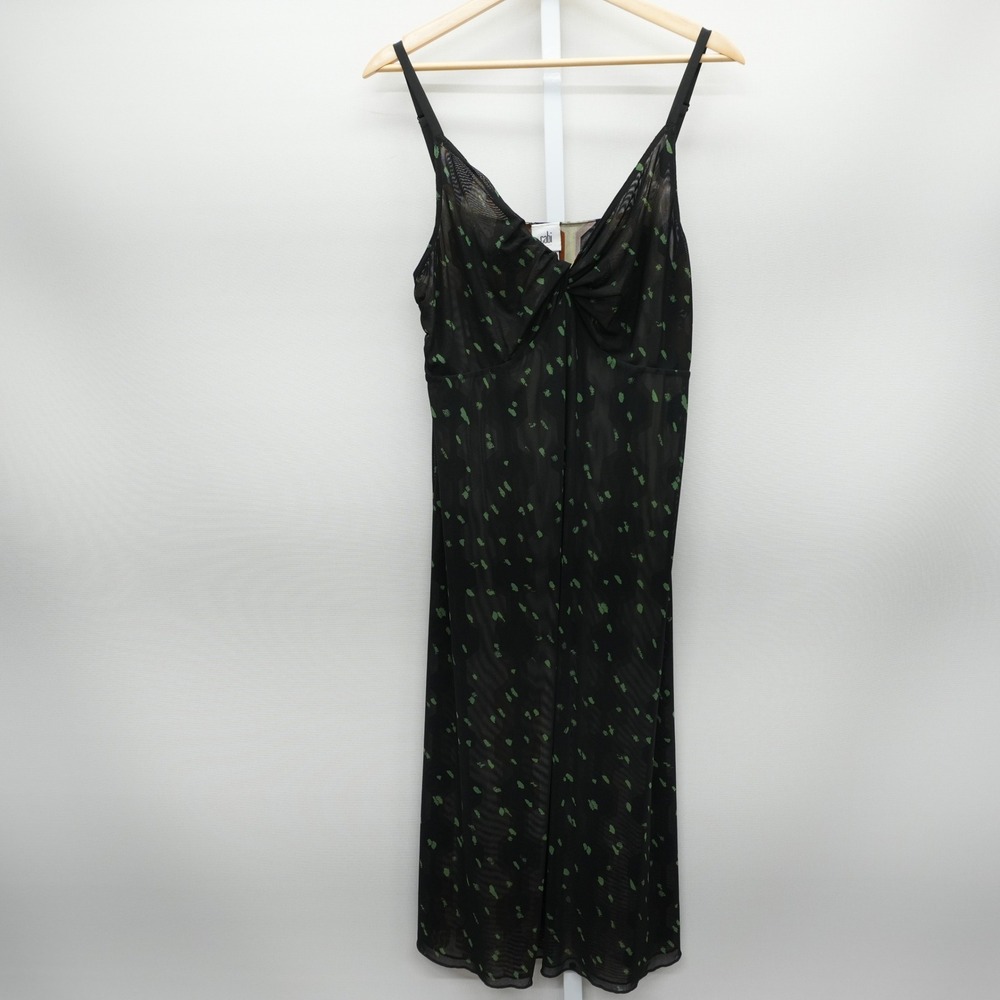 Cabi 4588 Reversible Mesh Midi Dress Black Green Geometric Print Women Medium